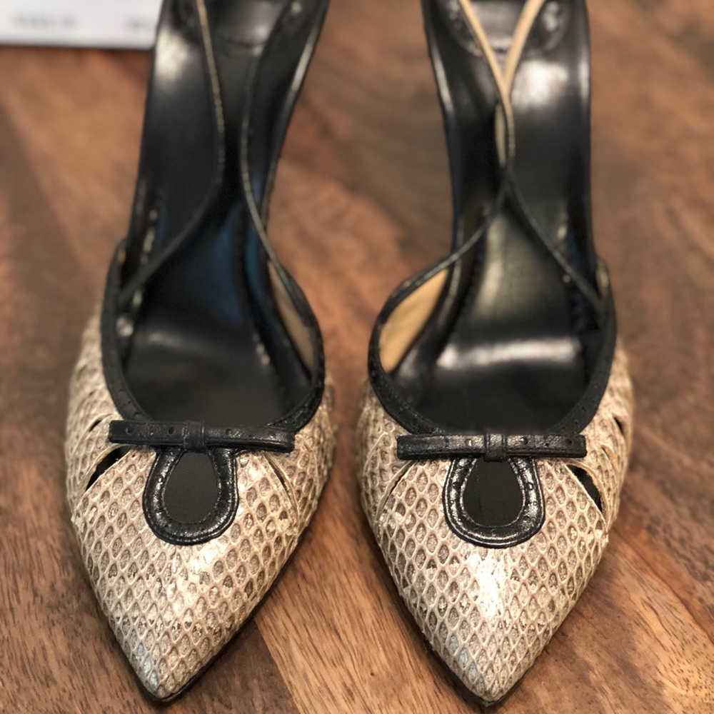 Dolce & Gabbana Snake skin/Leather Slingback 39.5